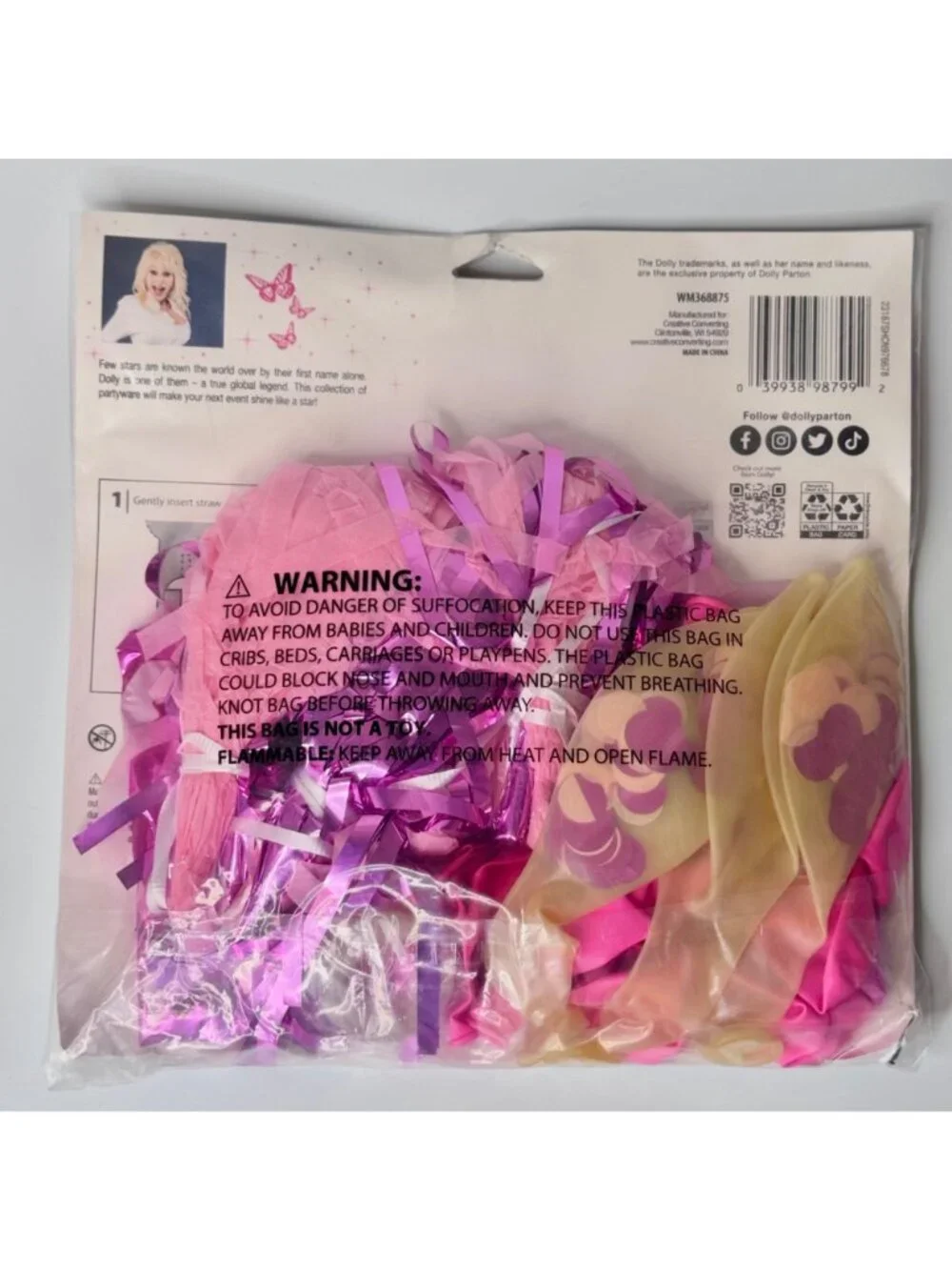 Dolly Parton Arch Balloon Kit Tassels Pink & White Confetti Balloons 43 Pc NEW!